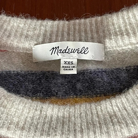 Madewell Striped Multicolored Sweater-oversized-size XXS - Picture 4 of 7
